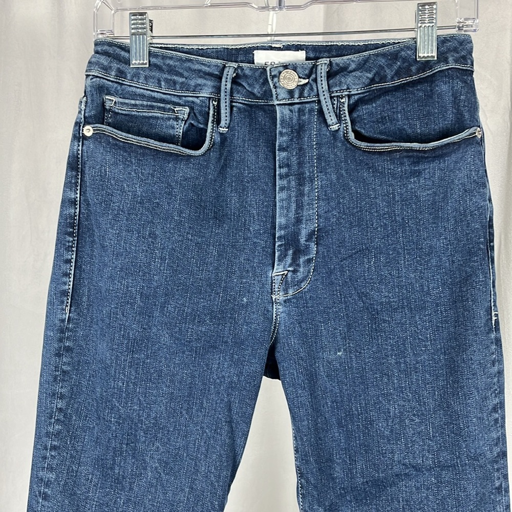 Frame Le One Crop Mini Boot Cut Jeans in Ackerman. - Picture 7 of 12